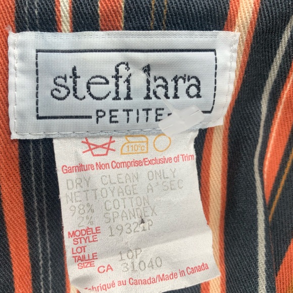 Vintage Grunge Blazer Jacket Orange and Brown Stripes - Picture 8 of 8